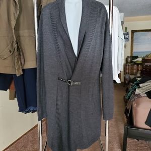 Ellen Tracy grey long sweater jacket
